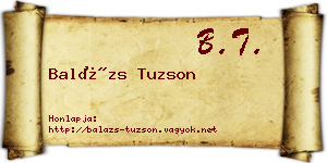 Balázs Tuzson névjegykártya